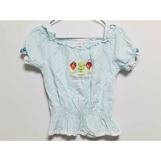 メゾピアノ(mezzo piano)の‡メゾピアノ/mezzo piano‡140cm 半袖Tシャツ/半袖カットソー ブルー×白【中古】子供服 キッズ kids ジュニア 女の子 夏 625032 tops(シャツ/カットソー)