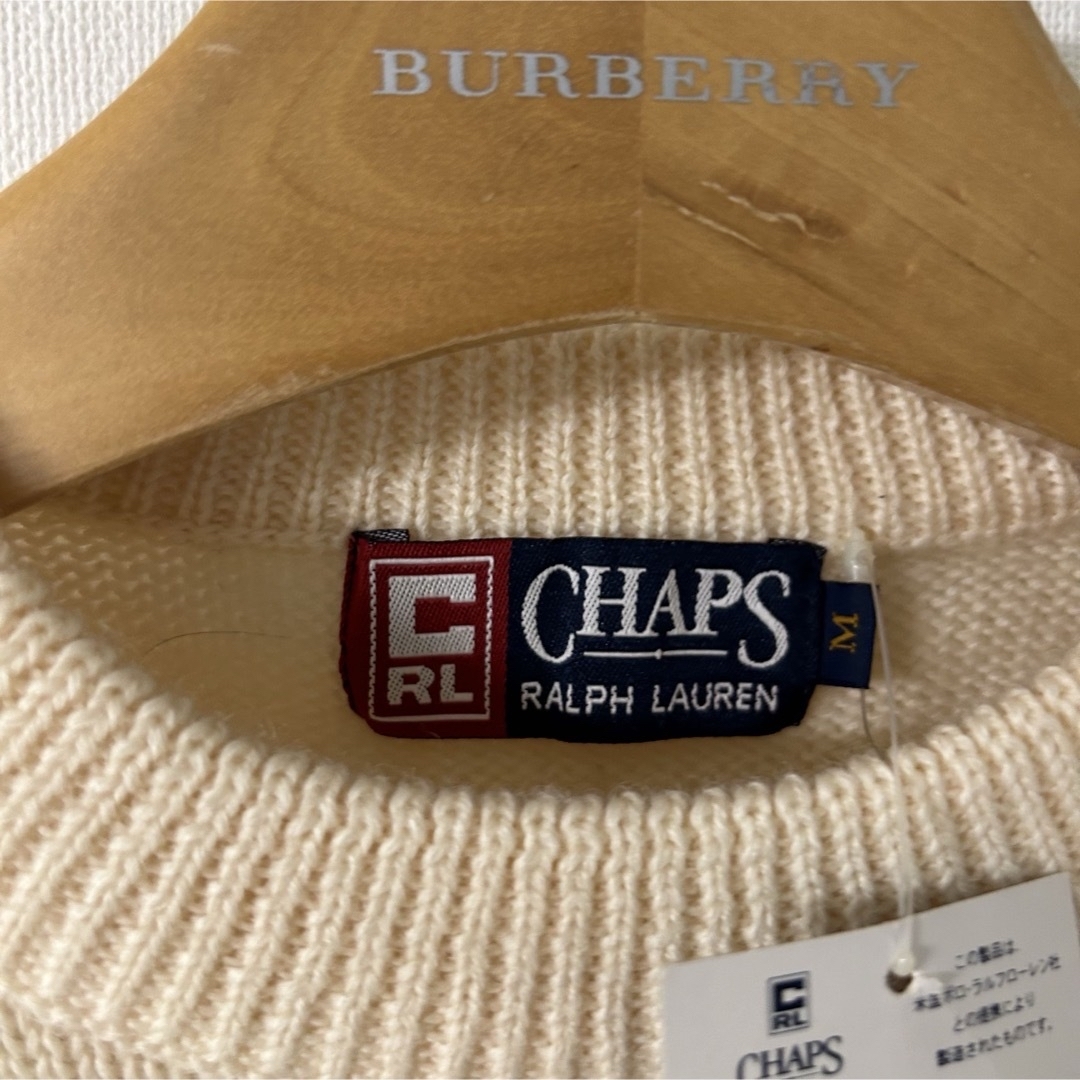 Ralph Lauren(ラルフローレン)の希少　新品　90s ラルフローレン　ストリート　ニット　ベージュ　レッド　M メンズのトップス(ニット/セーター)の商品写真