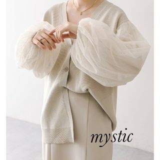 mystic - 新品 mystic チュールスリーブカーディガン