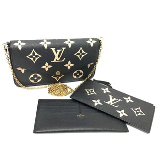 ルイヴィトン(LOUIS VUITTON)のルイヴィトン LOUIS VUITTON ポシェット・フェリシー M80482 モノグラムアンプラント チェーンウォレット ショルダーバッグ 長財布 モノグラムアンプラントレザー ブラック(財布)