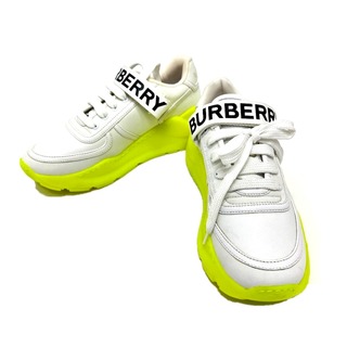 バーバリー(BURBERRY)のバーバリー BURBERRY ロゴ 靴 スニーカー レザー ホワイト 美品(スニーカー)