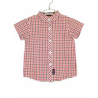 ファミリア(familiar)の[ファミリア/familiar]100cm 半袖シャツ ピンク×茶系【中古】子供服 キッズ kids 男の子 夏 225032 tops(シャツ/カットソー)