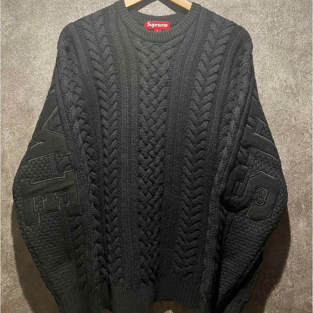 Supreme(シュプリーム)のSupreme Applique Cable Knit Sweater M メンズのトップス(ニット/セーター)の商品写真