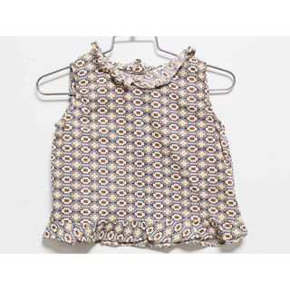 ‡キャラメル/CARAMEL‡95cm ノースリーブブラウス ベージュ×紫【中古】子供服 キッズ kids 女の子 夏 905032 tops(シャツ/カットソー)