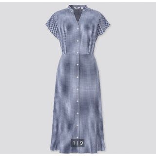 ユニクロ(UNIQLO)の新品未使用　ユニクロレーヨンローンフレアワンピース（半袖）　Sサイズ(ロングワンピース/マキシワンピース)