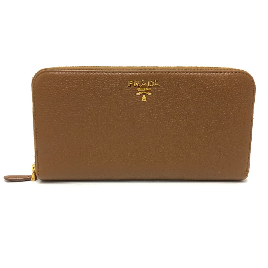 PRADA(プラダ)のプラダ PRADA ロゴ 1M0506 ラウンドファスナー 長財布 レザー ブラウン レディースのファッション小物(財布)の商品写真