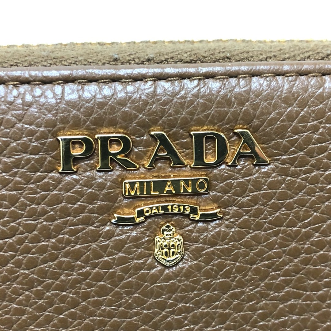 PRADA(プラダ)のプラダ PRADA ロゴ 1M0506 ラウンドファスナー 長財布 レザー ブラウン レディースのファッション小物(財布)の商品写真