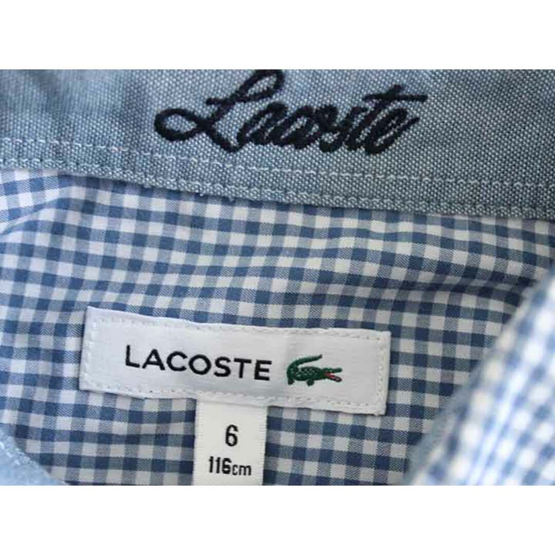 LACOSTE(ラコステ)の†ラコステ/LACOSTE† 116cm(6) 半袖シャツ 白×青【中古】子供服 キッズ kids 男の子  夏 326032 tops キッズ/ベビー/マタニティのベビー服(~85cm)(シャツ/カットソー)の商品写真