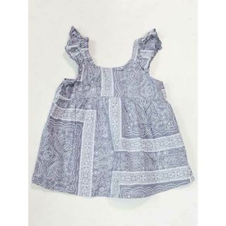 ☆ベベ/BeBe☆110cm ノースリーブブラウス/キャミソール グレー×白 【中古】子供服 キッズ kids 女の子 夏 326032 tops(シャツ/カットソー)