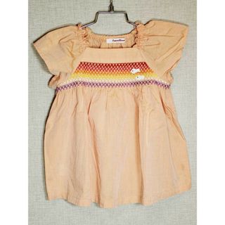 ファミリア(familiar)の[ファミリア/familiar]110cm 半袖ブラウス オレンジ スモック刺繍【中古】子供服 キッズ kids 女の子 夏 525032 tops(シャツ/カットソー)