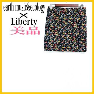 アースミュージックアンドエコロジー(earth music & ecology)の【美品】アースミュージックアンドエコロジー×リバティ　ミニスカート花柄(ミニスカート)