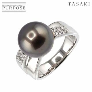 タサキ(TASAKI)のタサキ TASAKI 11.5号 リング 黒蝶真珠 11.0mm ダイヤ 0.10ct K18 WG 750 パール 指輪 田崎真珠 VLP 90212363(リング(指輪))