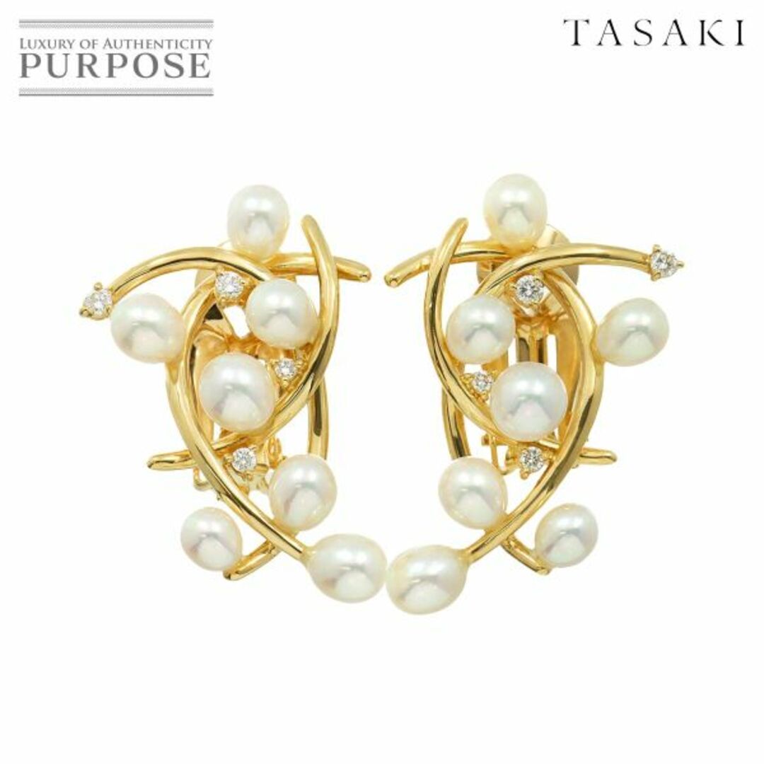 TASAKI(タサキ)のタサキ TASAKI 淡水真珠 ダイヤ 0.09ct/0.09ct ピアス K18 YG 750 パール VLP 90217618 レディースのアクセサリー(ピアス)の商品写真