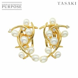 タサキ(TASAKI)のタサキ TASAKI 淡水真珠 ダイヤ 0.09ct/0.09ct ピアス K18 YG 750 パール VLP 90217618(ピアス)