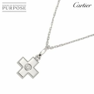 カルティエ(Cartier)のカルティエ Cartier クロス ダイヤ ネックレス 50cm K18 WG ホワイトゴールド 750 VLP 90220336(ネックレス)