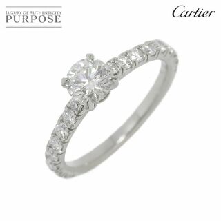 カルティエ(Cartier)のカルティエ Cartier ソリテール ダイヤ 0.40ct G/VS1/3EX #45 リング Pt 指輪【証明書・鑑定書付き】VLP 90220896(リング(指輪))
