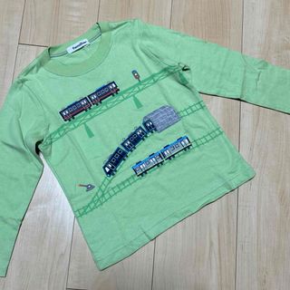 ファミリア(familiar)のファミリア　電車Tシャツ　グリーン　110(Tシャツ/カットソー)