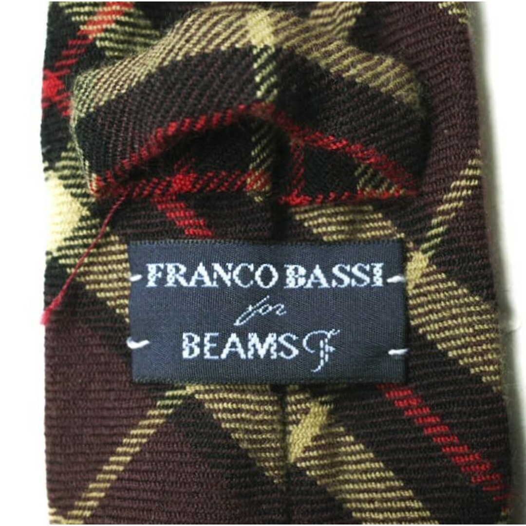 FRANCO BASSI(フランコバッシ)のFRANCO BASSI x BEAMS F フランコバッシ ビームスエフ 別注 イタリア製 ウールチェックネクタイ ブラウン【中古】【FRANCO BASSI × BEAMS F】 メンズのファッション小物(ネクタイ)の商品写真