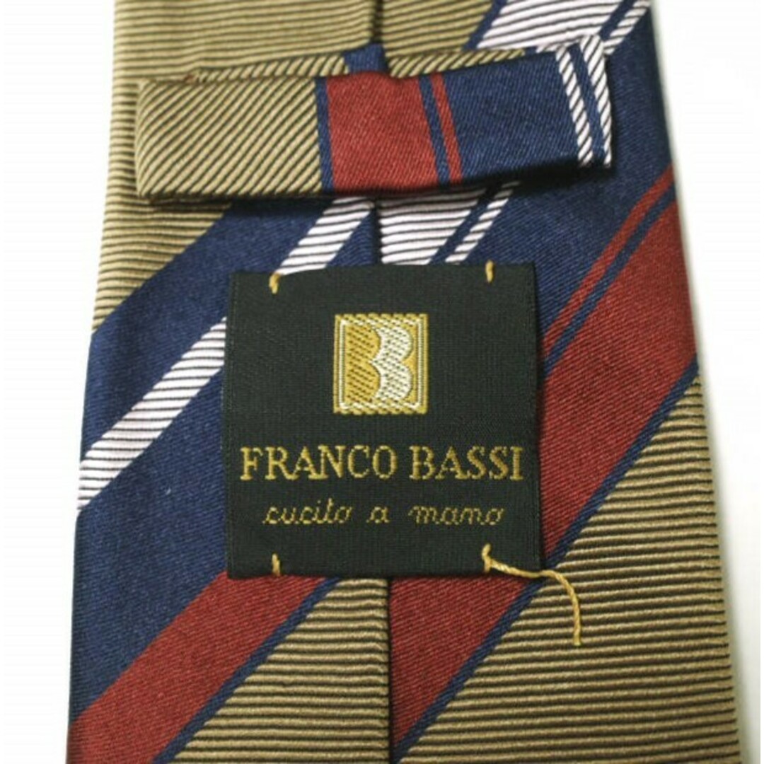 FRANCO BASSI(フランコバッシ)のFRANCO BASSI フランコバッシ イタリア製 レジメンタルシルクネクタイ ゴールド【中古】【FRANCO BASSI】 メンズのファッション小物(ネクタイ)の商品写真