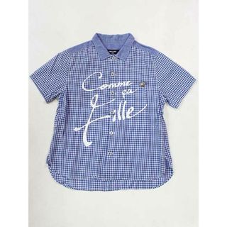 コムサイズム(COMME CA ISM)の☆コムサ・フィユ/COMME CA FILLE☆130cm 半袖シャツ 青×白 【中古】子供服 キッズ kids 男の子 夏 036032 tops(シャツ/カットソー)