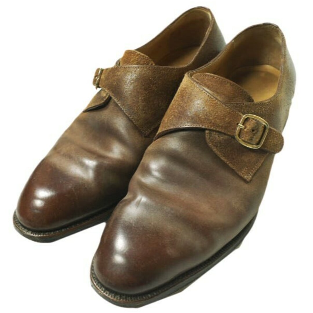 F.LLI Giacometti フラテッリジャコメッティ イタリア製 FG397 SINGLE MONK STRAP つま先コードバン シングルモンクストラップシューズ 42(27cm) ブラウン 革靴 シューズ【中古】【F.LLI Giacometti】 メンズの靴/シューズ(ドレス/ビジネス)の商品写真