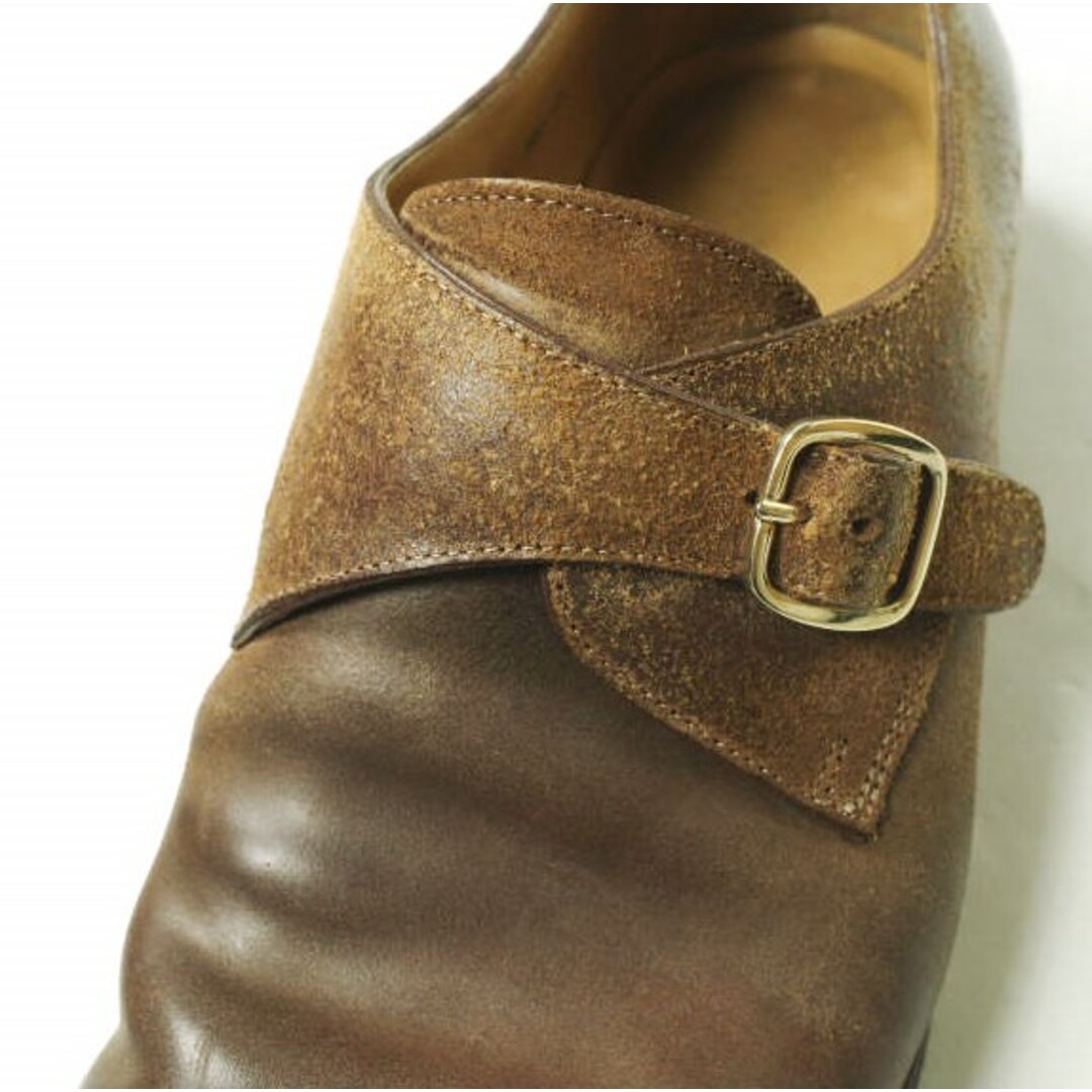 F.LLI Giacometti フラテッリジャコメッティ イタリア製 FG397 SINGLE MONK STRAP つま先コードバン シングルモンクストラップシューズ 42(27cm) ブラウン 革靴 シューズ【中古】【F.LLI Giacometti】 メンズの靴/シューズ(ドレス/ビジネス)の商品写真