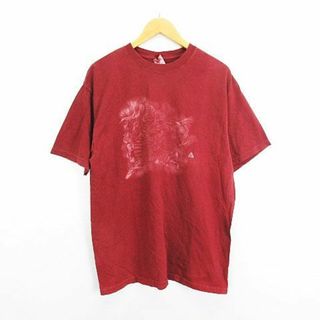 アザー(other)のanvil Tシャツ 半袖 クルーネック 麒麟 プリント XL ワインレッド(Tシャツ/カットソー(半袖/袖なし))