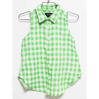 ラルフローレン(Ralph Lauren)の‡ラルフローレン/Ralph Lauren‡110cm ノースリーブ/ブラウス/袖なし 白×グリーン【中古】子供服 キッズ kids 女の子 夏 906032 tops(シャツ/カットソー)