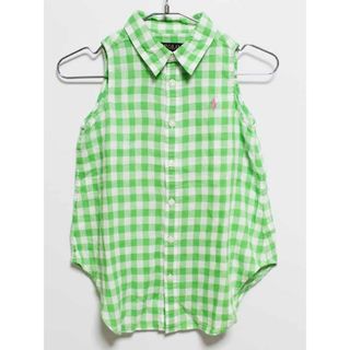 ラルフローレン(Ralph Lauren)の‡ラルフローレン/Ralph Lauren‡130cm ノースリーブ/ブラウス/袖なし 白×グリーン【中古】子供服 キッズ kids 女の子 夏 906032 tops(シャツ/カットソー)