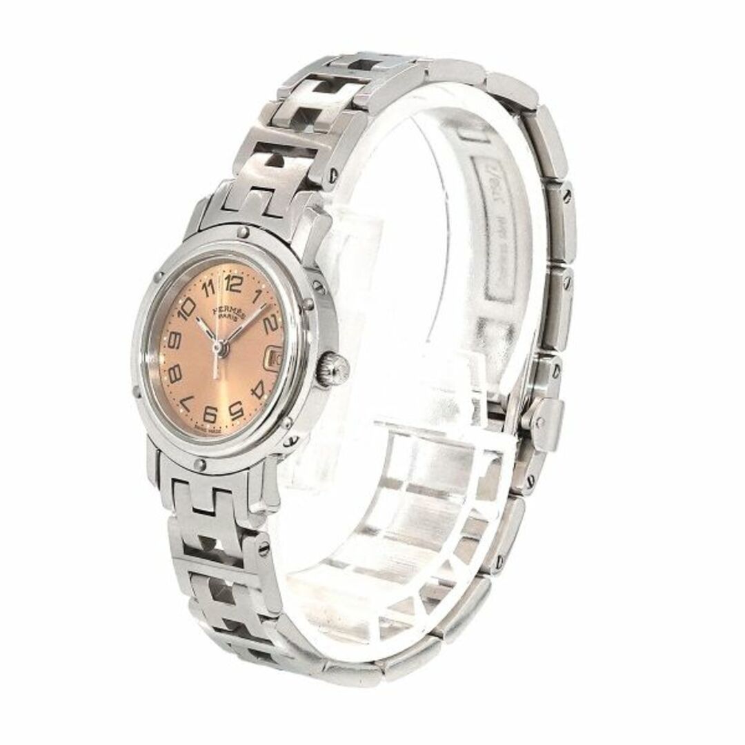 Hermes(エルメス)のエルメス HERMES クリッパー CL4 210 ヴィンテージ レディース 腕時計 デイト ピンク 文字盤 クォーツ ウォッチ VLP 90213353 レディースのファッション小物(腕時計)の商品写真