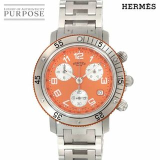 エルメス(Hermes)のエルメス HERMES クリッパー ダイバー クロノグラフ CL2 916 メンズ 腕時計 オレンジ 文字盤 クォーツ Clipper Diver Chronograph VLP 90227964(腕時計(アナログ))