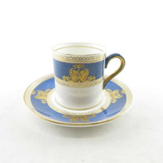 ウェッジウッド(WEDGWOOD)の美品 WEDGWOOD ウェッジウッド コロンビア パウダーブルー デミタスカップ＆ソーサー 金彩 青 黒壺印 SU5709U (グラス/カップ)