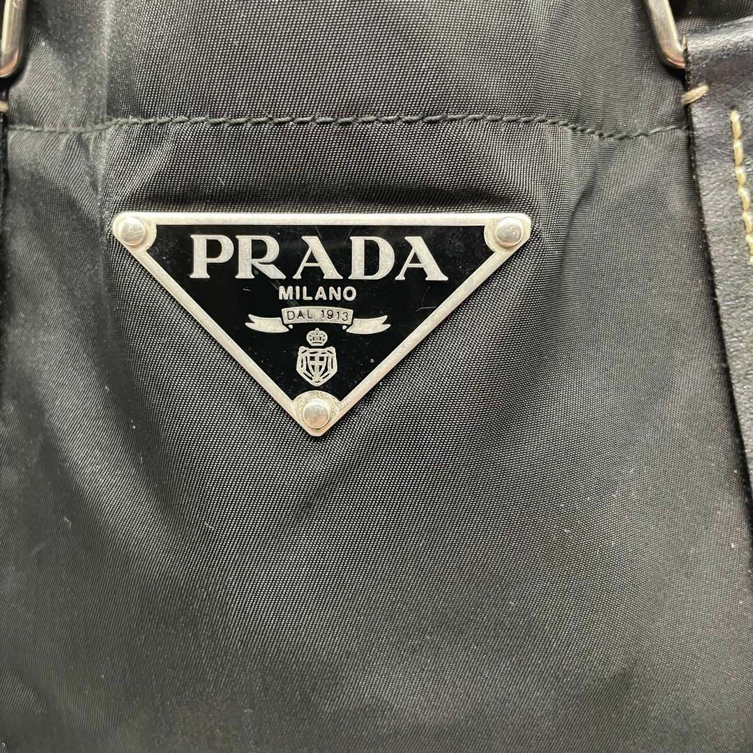 PRADA(プラダ)の66 極美品　プラダ　トートバッグ　ハンドバッグ　ナイロン　ブラック　三角ロゴ レディースのバッグ(トートバッグ)の商品写真