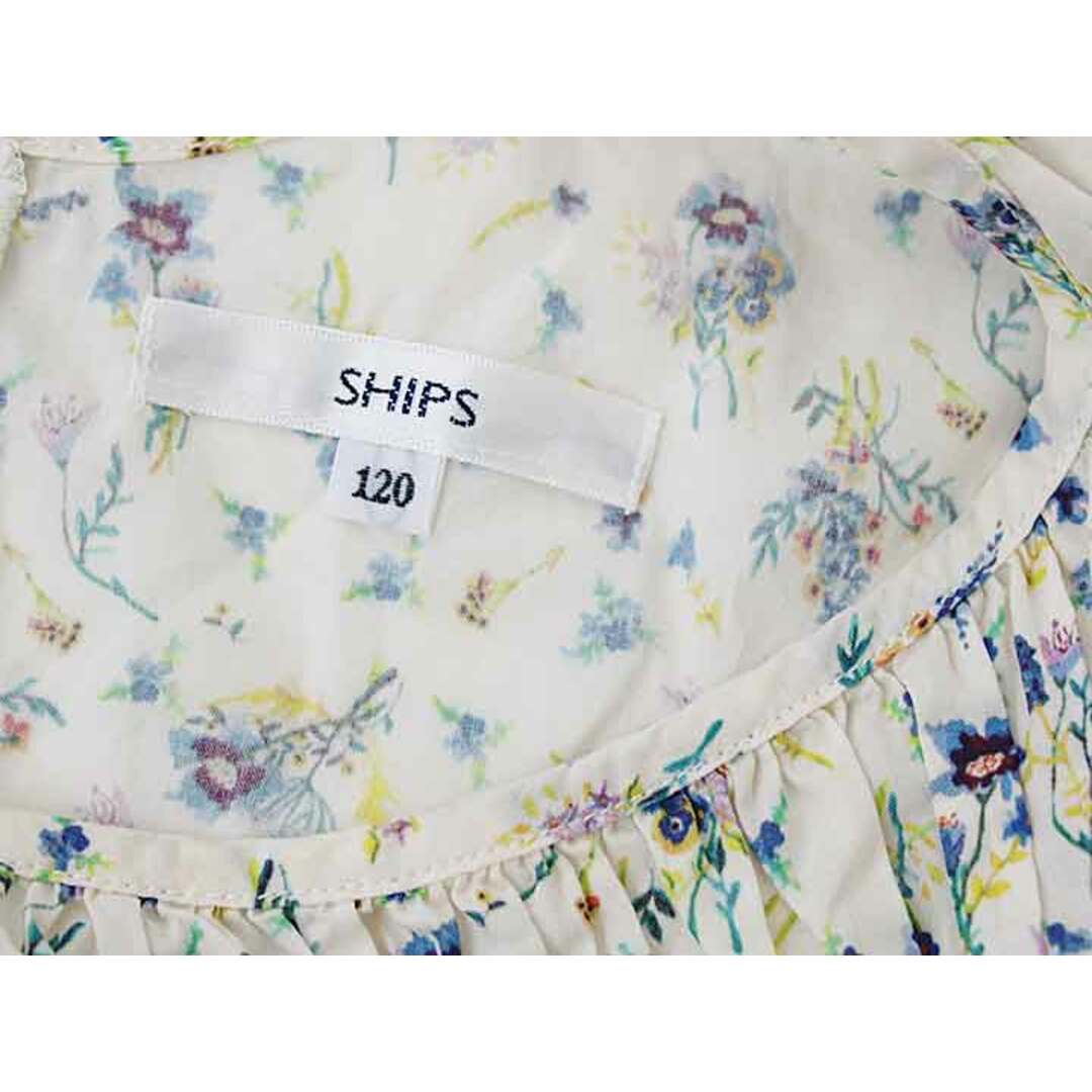 SHIPS(シップス)の†シップス/SHIPS kids†120cm 半袖ブラウス 生成り×青 リバティ スモック刺繍【中古】子供服 キッズ kids 女の子 夏 426022 tops キッズ/ベビー/マタニティのベビー服(~85cm)(シャツ/カットソー)の商品写真