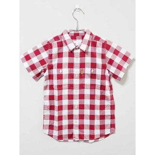 バーバリー(BURBERRY)の《バーバリー/BURBERRY》128cm 半袖シャツ 赤×白【中古】子供服 キッズ kids 男の子 夏 124032 tops(シャツ/カットソー)