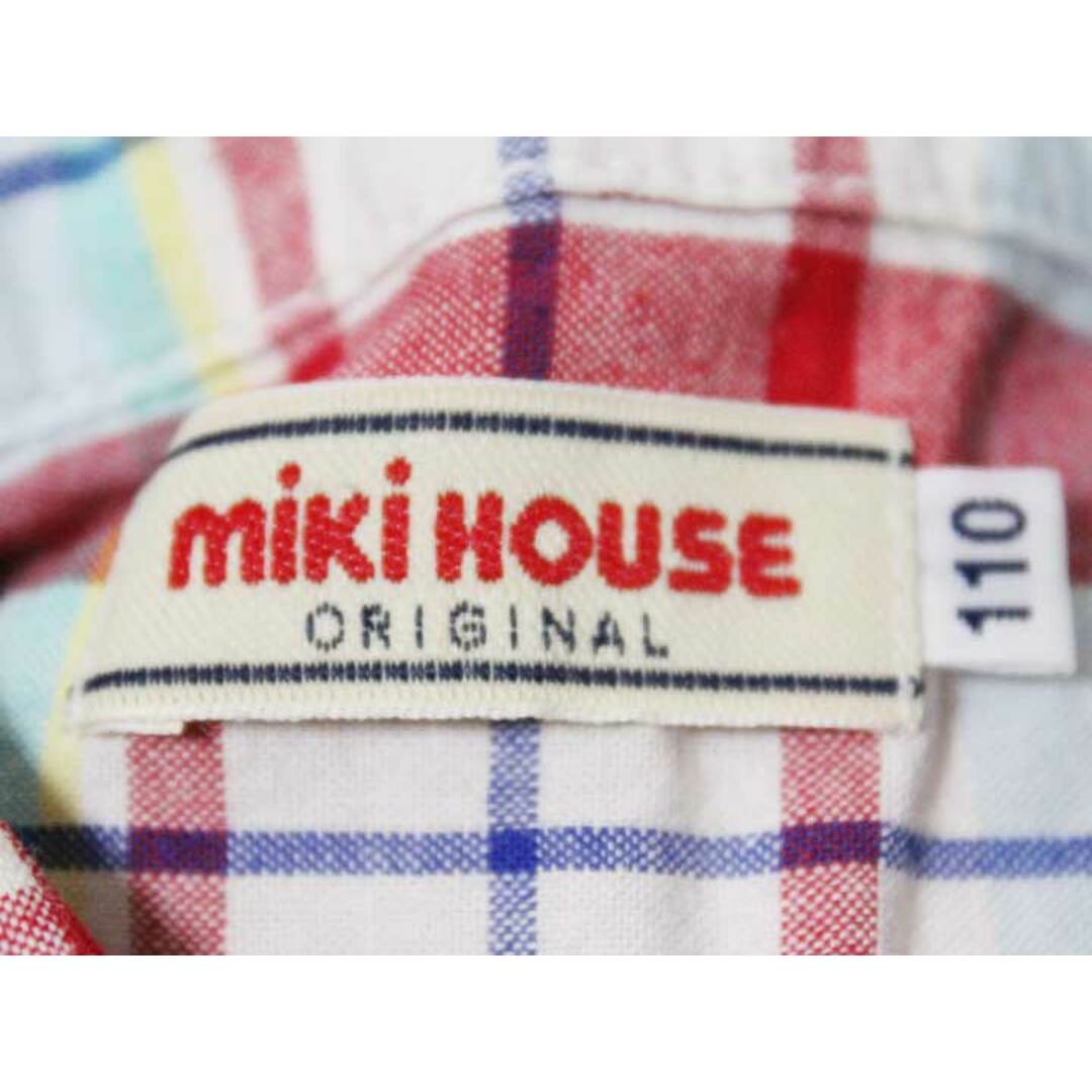 mikihouse(ミキハウス)の《ミキハウス/mikihouse》110cm 半袖シャツ 白×赤系【中古】子供服 キッズ kids 男の子 夏 524032 tops キッズ/ベビー/マタニティのベビー服(~85cm)(シャツ/カットソー)の商品写真