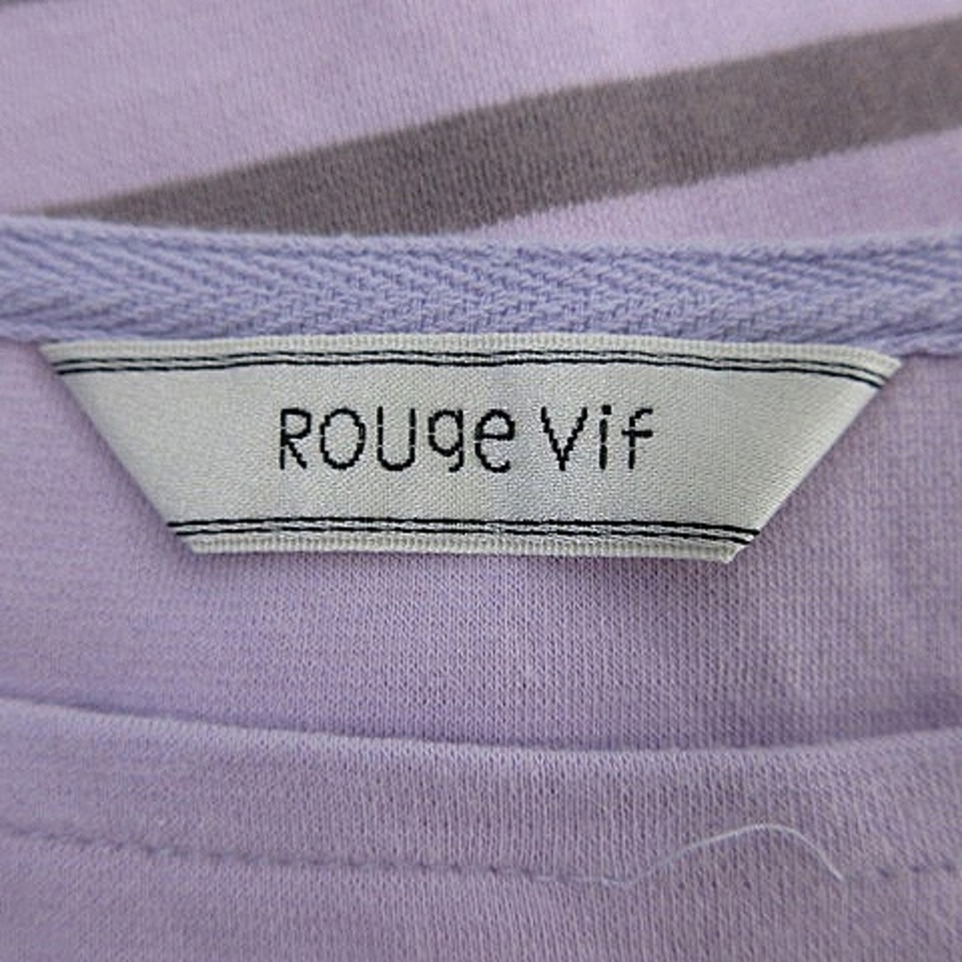 Rouge vif(ルージュヴィフ)のルージュヴィフ カットソー 五分袖 ラウンドネック ボーダー ピンク トップス レディースのトップス(その他)の商品写真