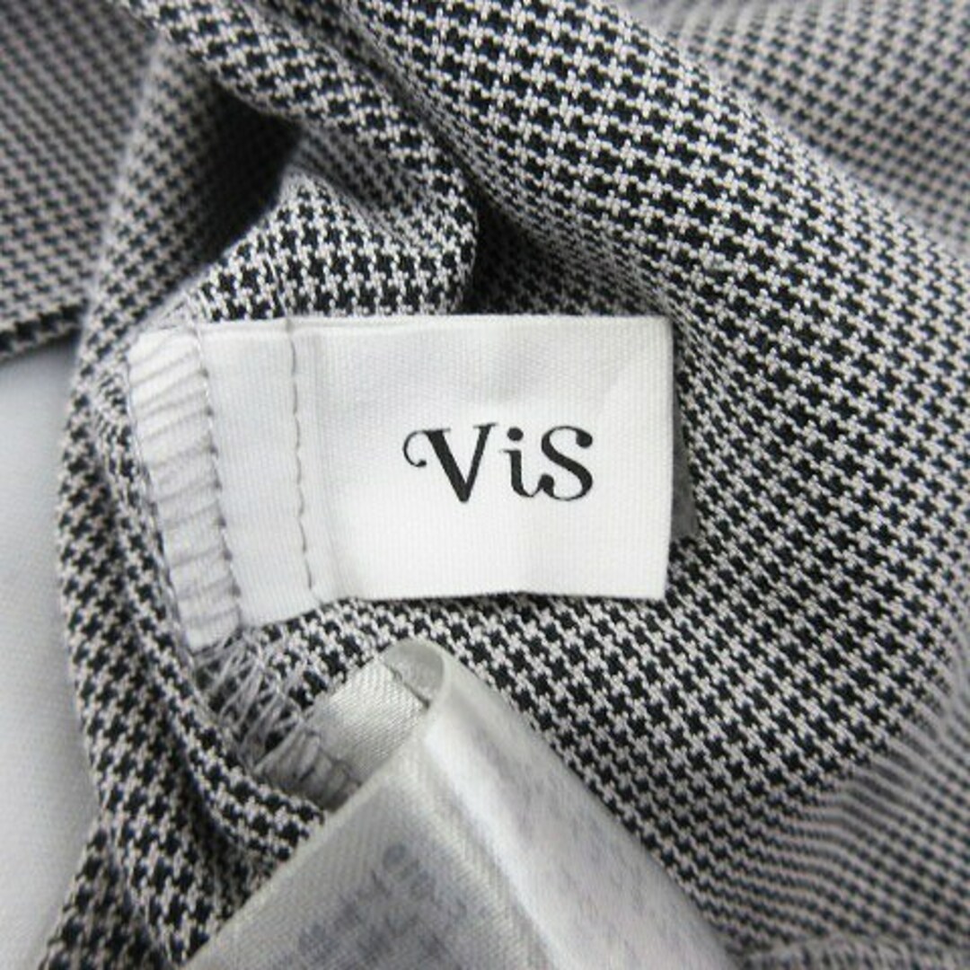 ViS(ヴィス)のビス ブラウス 長袖 スクエアネック 薄手 総柄 F 黒 ブラック トップス レディースのトップス(カットソー(長袖/七分))の商品写真