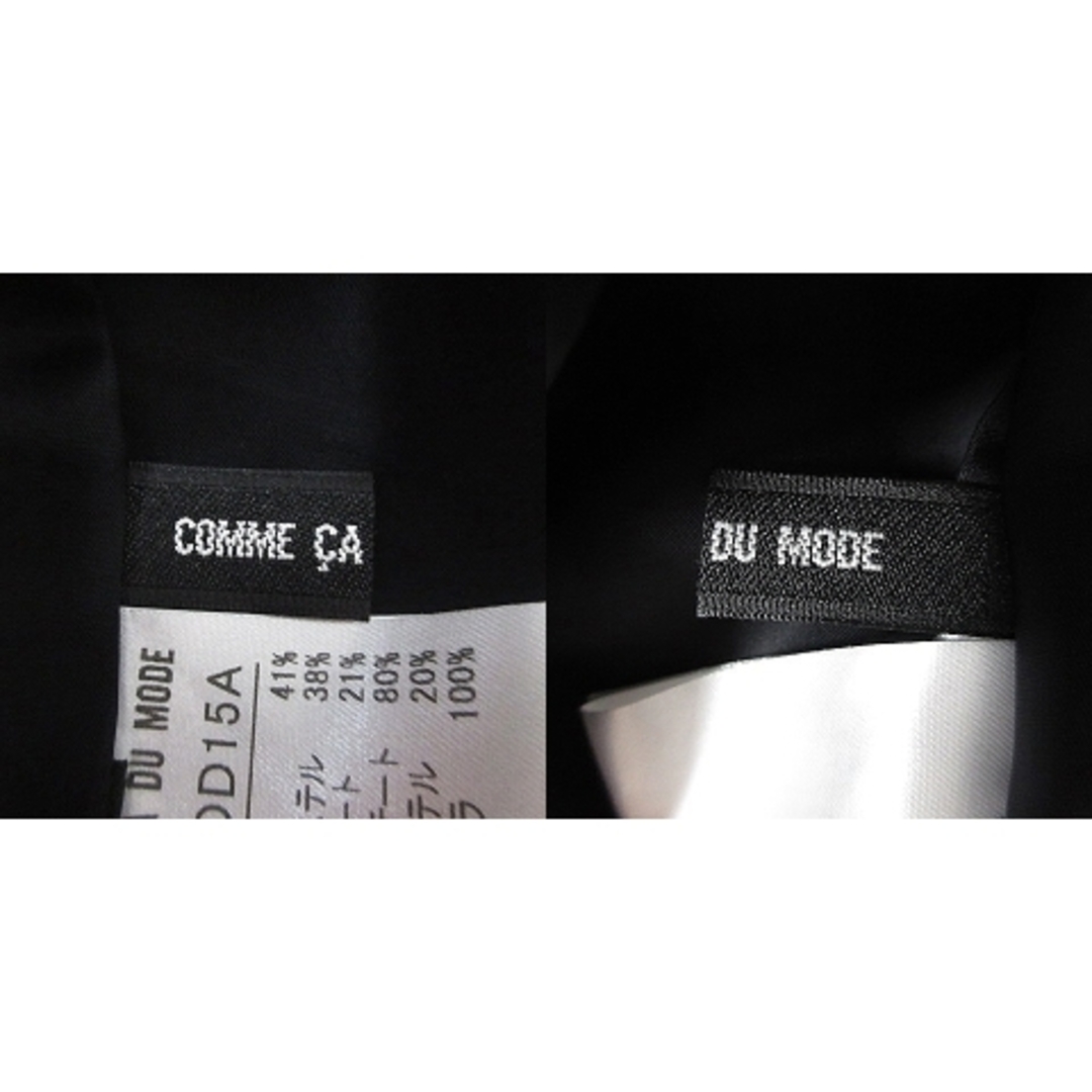 COMME CA DU MODE(コムサデモード)のコムサデモード ワンピース ひざ丈 七分袖 切替 シフォン ウール 総柄 9 黒 レディースのワンピース(ひざ丈ワンピース)の商品写真