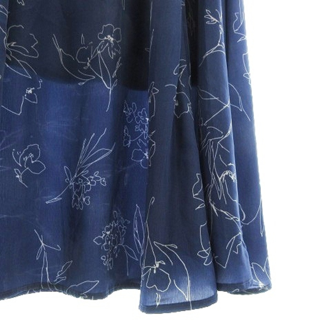 Techichi(テチチ)のテチチ スカート フレア ロング サイドファスナー 花柄 S 青 白 ボトムス レディースのスカート(ロングスカート)の商品写真
