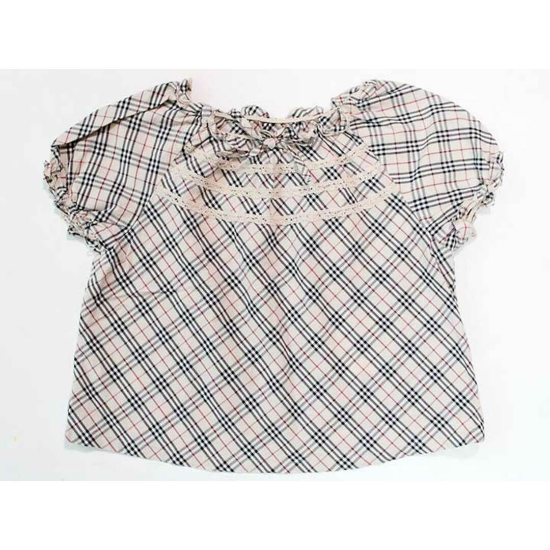 BURBERRY(バーバリー)の☆バーバリー/BURBERRY☆100cm 半袖ブラウス ベージュ 【中古】子供服 キッズ kids 女の子 夏 124032 tops キッズ/ベビー/マタニティのベビー服(~85cm)(シャツ/カットソー)の商品写真