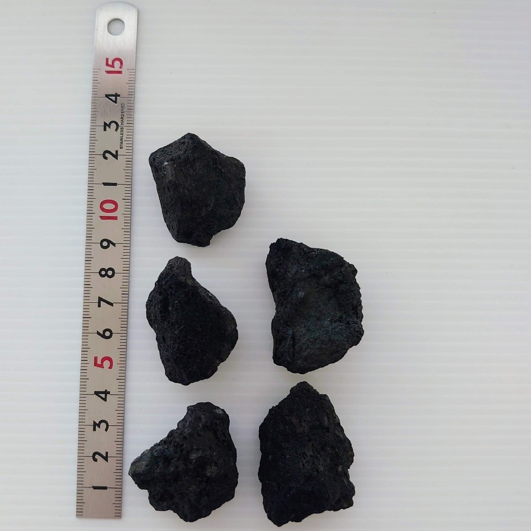 【希少】黒溶岩石 5個 【大粒】☆アクアリウム、テラリウム、コケリウム その他のペット用品(アクアリウム)の商品写真