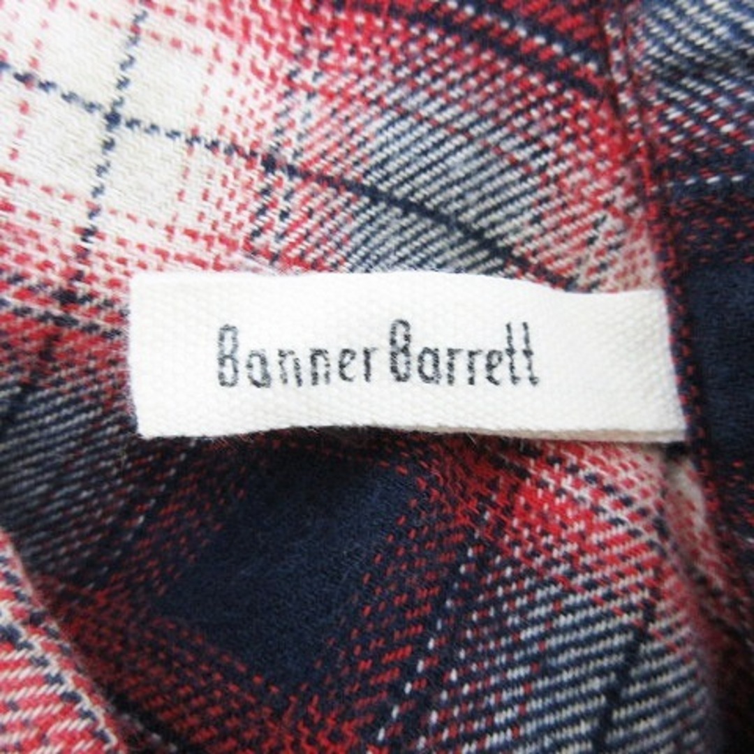 Banner Barrett(バナーバレット)のバナーバレット ワンピース シャツワンピ ミニ 七分袖 チェック 38 赤 紺 レディースのワンピース(ミニワンピース)の商品写真