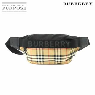 バーバリー(BURBERRY)の新品同様 バーバリー BURBERRY ヴィンテージチェック ボディバッグ ナイロン レザー ベージュ ブラック 8026557 VLP 90226856(ボディバッグ/ウエストポーチ)