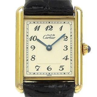 カルティエ(Cartier)の【CARTIER】カルティエ タンクヴェルメイユ シルバー925×クロコダイル ゴールド クオーツ アナログ表示 レディース シルバー文字盤 腕時計(腕時計)