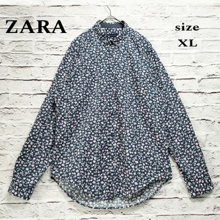 ザラ(ZARA)の【スカル&スター&花柄】ザラ ZARA ボタニカル柄 シャツ BD 美品(シャツ)