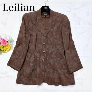 レリアン(leilian)のレリアン 花柄 シャツジャケット ブラウン(その他)