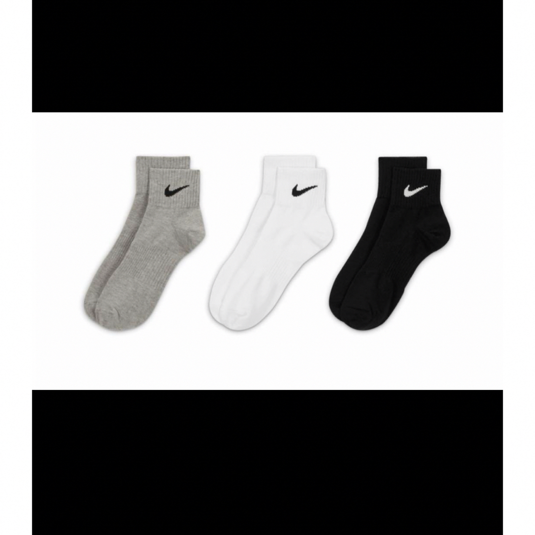 NIKE(ナイキ)のNIKE 靴下 27-29cm 3足 グレー ホワイト ブラック メンズのレッグウェア(ソックス)の商品写真