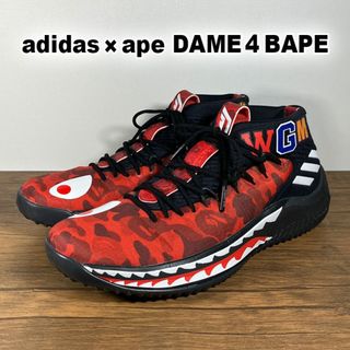 アベイシングエイプ(A BATHING APE)の激レア！ADIDAS DAME4 BAPE エイプ レッドカモ 26.5cm(スニーカー)