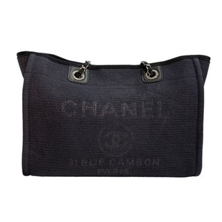 シャネル(CHANEL)の　シャネル CHANEL ドーヴィルチェーントート A67001 ネイビー キャンバス レディース トートバッグ(トートバッグ)